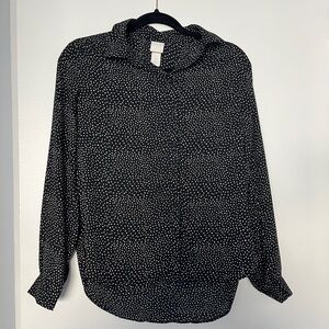 H&M Black and White Dotted Blouse
